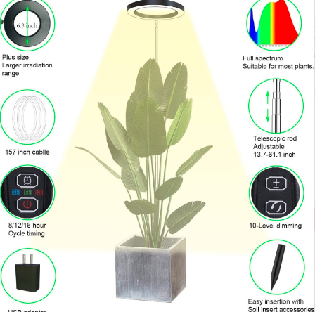 Adjustable Plant Lamp with Timer